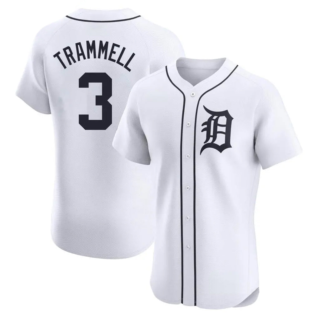 Kooe D.Tigers #3 Alan Trammell Player White Limited Elite Home Stitched Jerseys