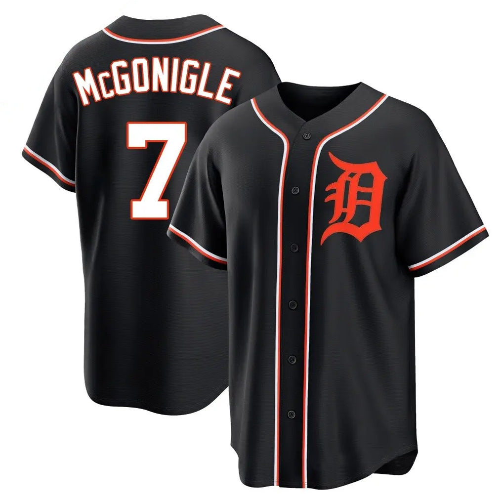 Kooe D.Tigers #7 Kevin McGonigle Player Black Fashion Out Home Game Stitched Jerseys