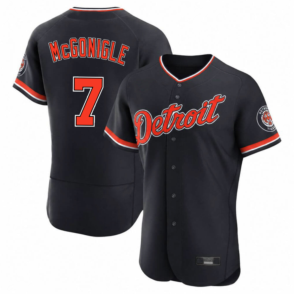 Kooe D.Tigers #7 Kevin McGonigle Player Navy Limited Elite Home Game Stitched Jerseys