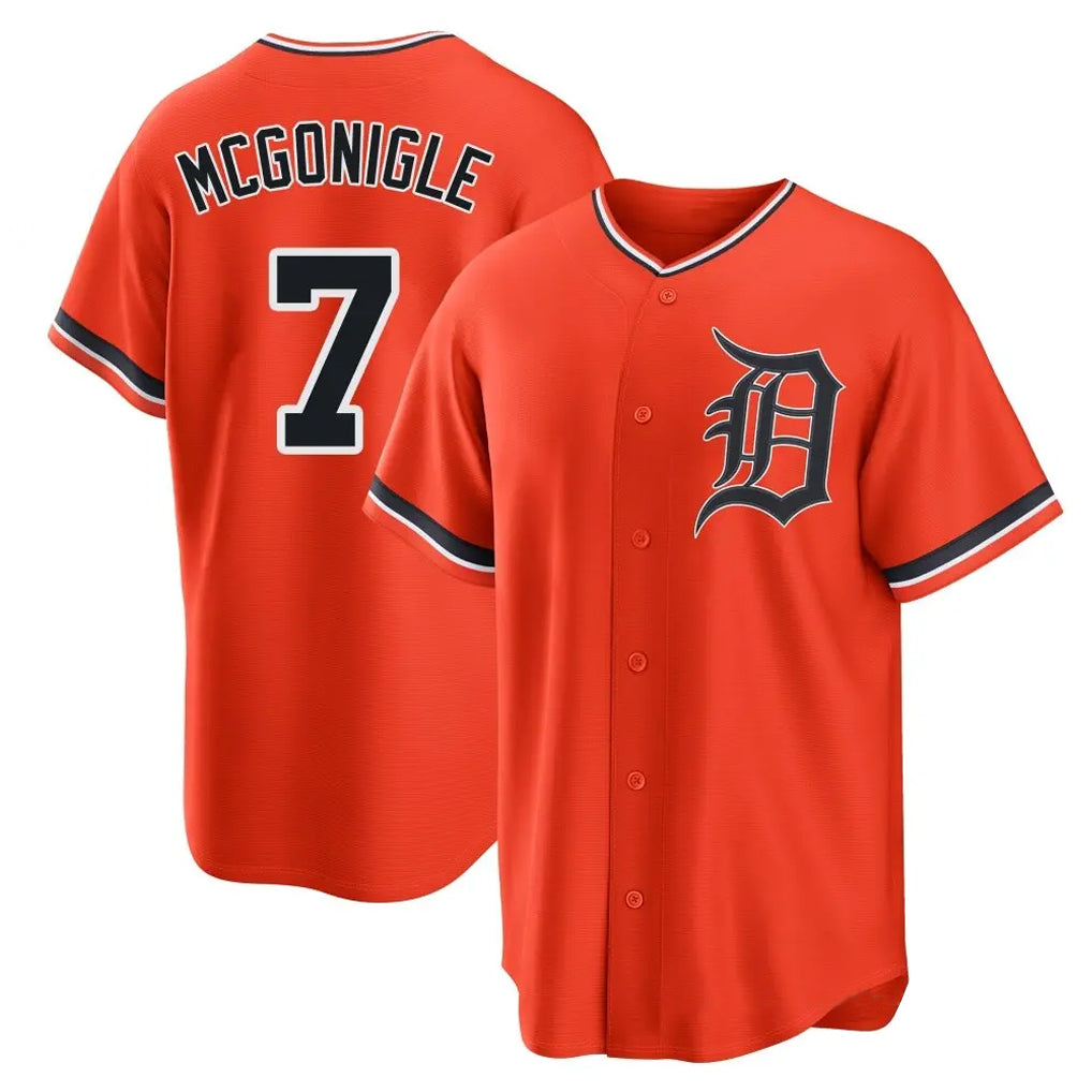 Kooe D.Tigers #7 Kevin McGonigle Player Orange Home Game Stitched Jerseys