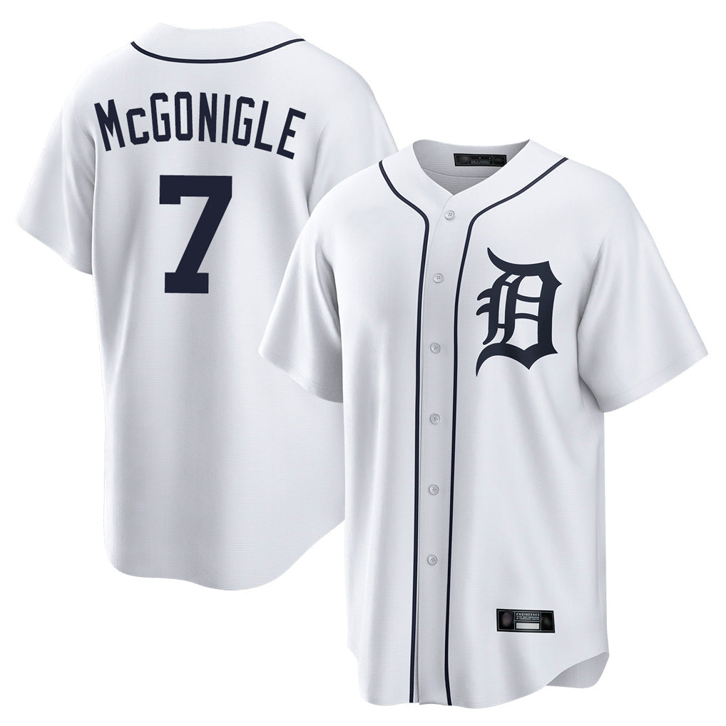 Kooe D.Tigers #7 Kevin McGonigle Player White Home Game Stitched Jerseys
