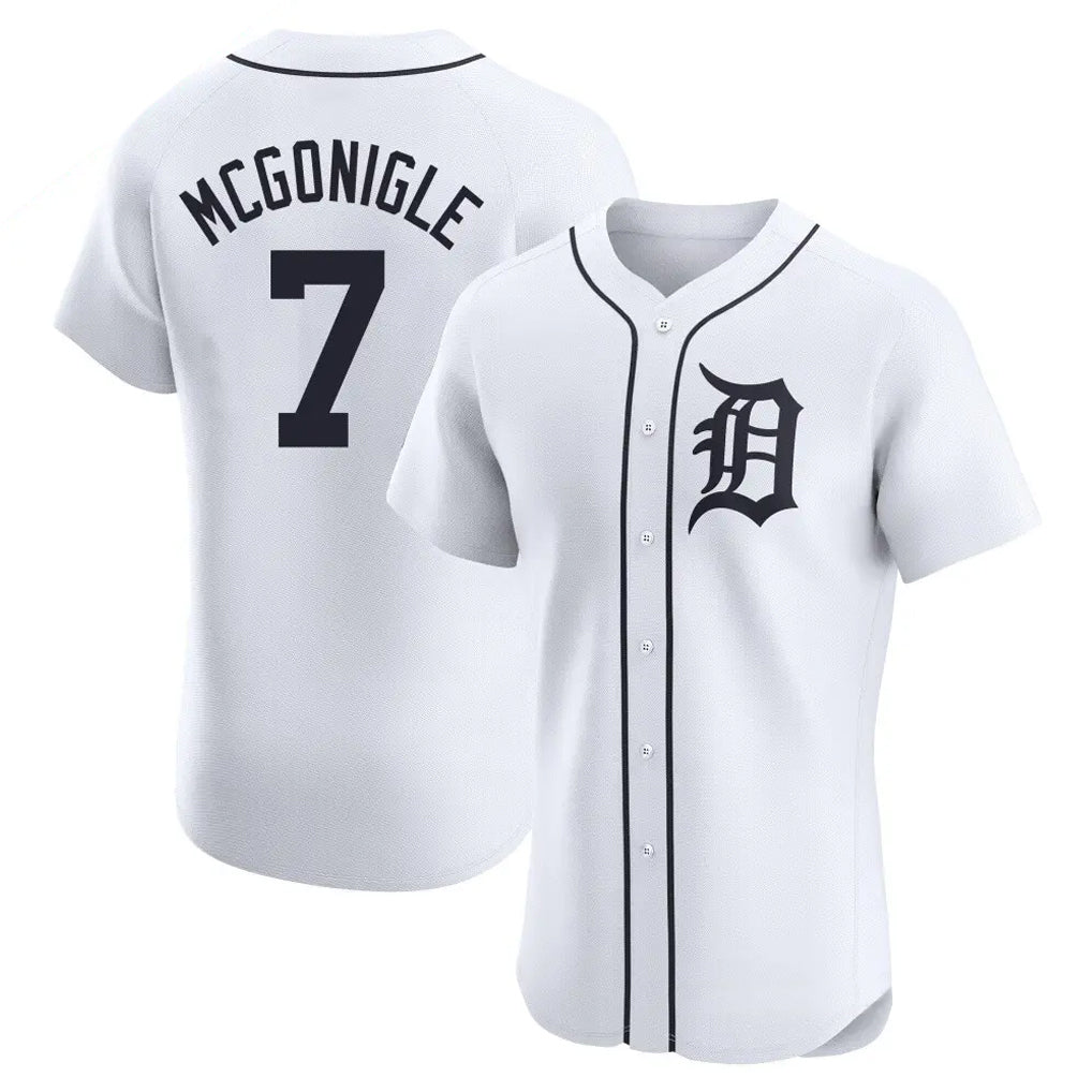 Kooe D.Tigers #7 Kevin McGonigle Player White Limited Elite Home Stitched Jerseys