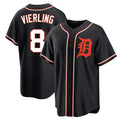 Kooe D.Tigers #8 Matt Vierling Player Black Fashion Out Home Game Stitched Jerseys