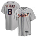 Kooe D.Tigers #8 Matt Vierling Player Gray Home Game Stitched Jerseys
