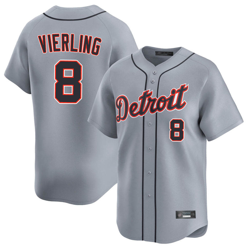 Kooe D.Tigers #8 Matt Vierling Player Gray Home Limited Stitched Jerseys