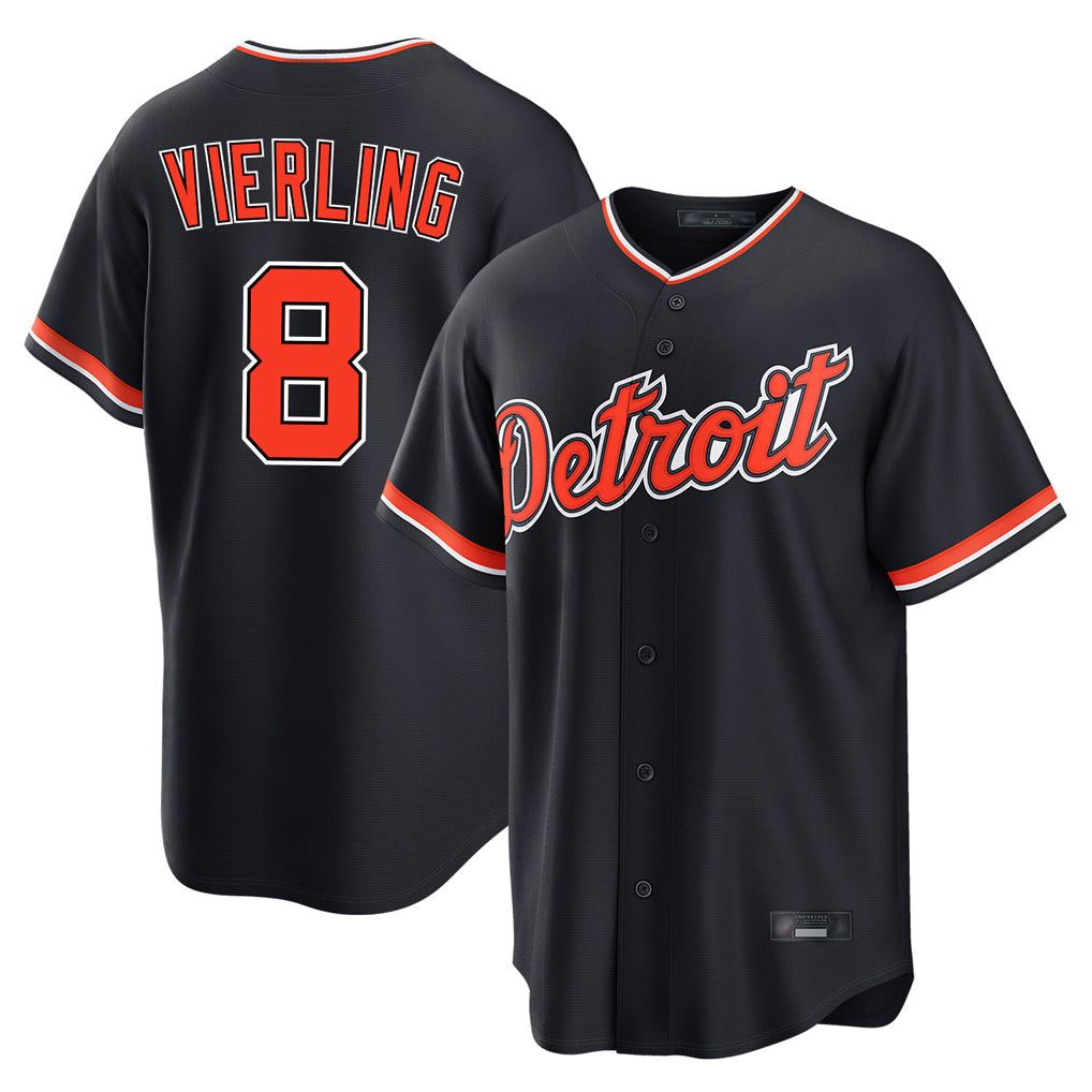 Kooe D.Tigers #8 Matt Vierling Player Navy Home Game Stitched Jerseys