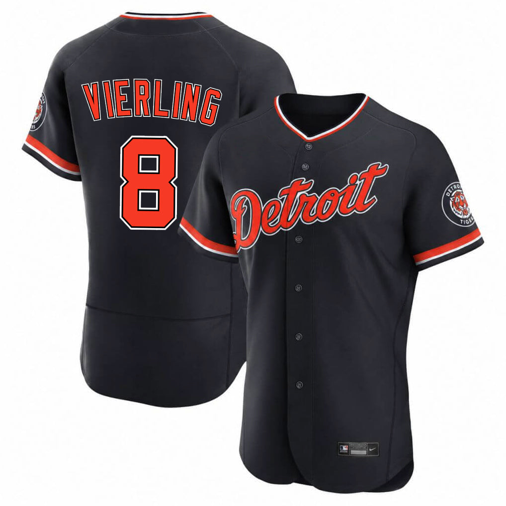 Kooe D.Tigers #8 Matt Vierling Player Navy Limited Elite Home Game Stitched Jerseys