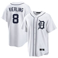 Kooe D.Tigers #8 Matt Vierling Player White Home Game Stitched Jerseys