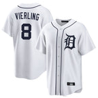 Kooe D.Tigers #8 Matt Vierling Player White Home Game Stitched Jerseys
