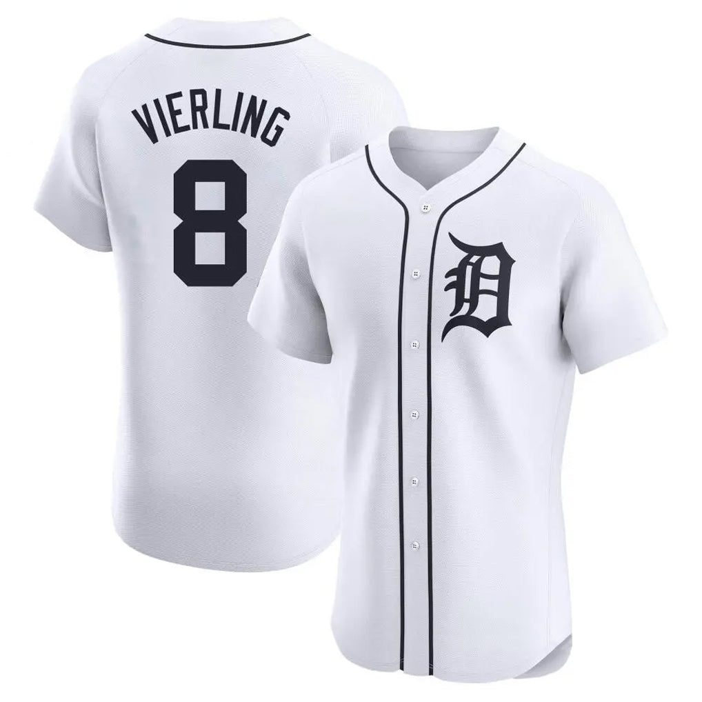 Kooe D.Tigers #8 Matt Vierling Player White Limited Elite Home Stitched Jerseys