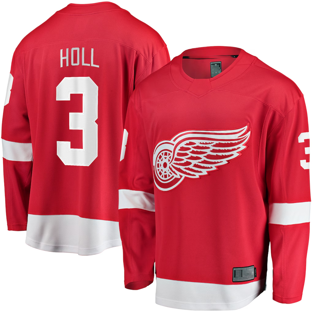 Kooe D.Red wings #3 Justin Holl Red Home Breakaway Jerseys