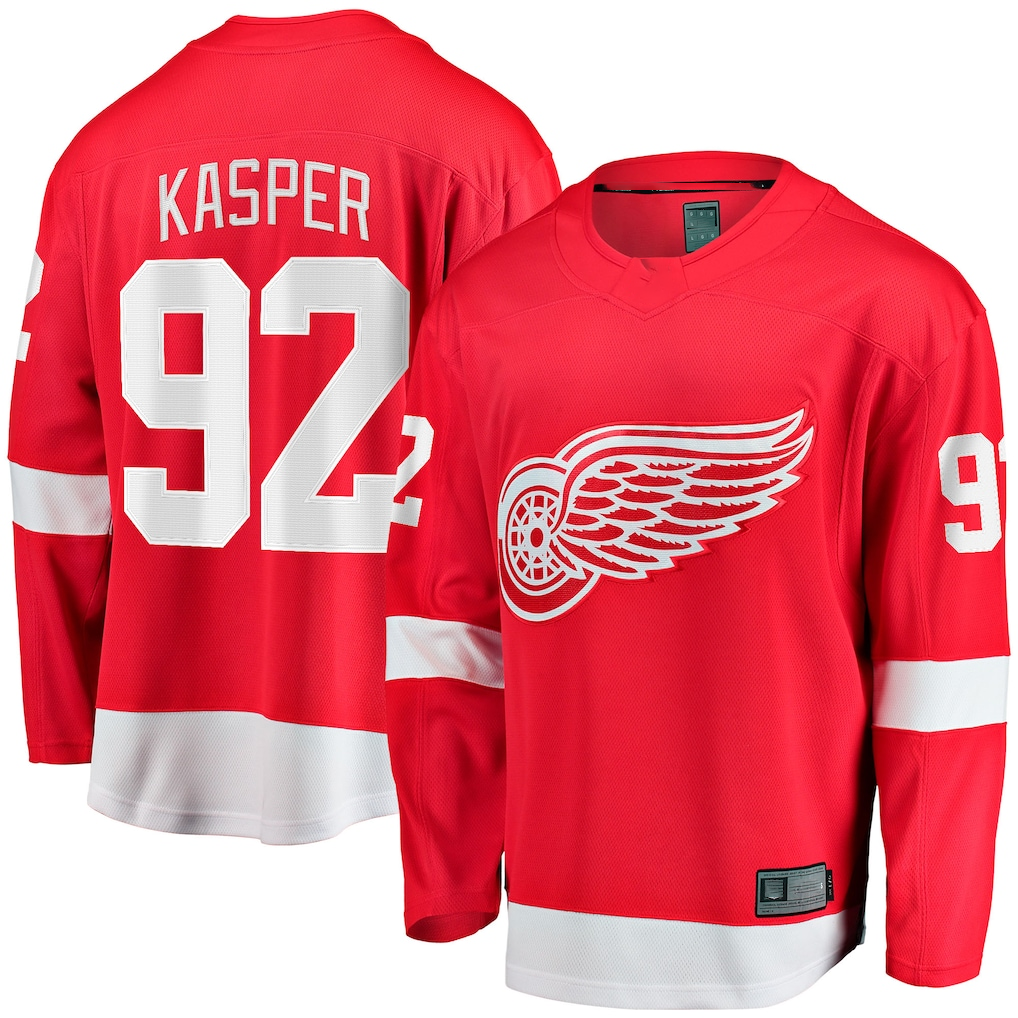 Kooe D.Red wings #92 Marco Kasper Red Home Breakaway Jerseys