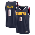 Kooe D.Nuggets #0 Christian Braun Navy Fast Break Replica Jerseys - Icon Edition