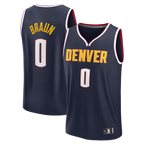 Kooe D.Nuggets #0 Christian Braun Navy Fast Break Replica Jerseys - Icon Edition