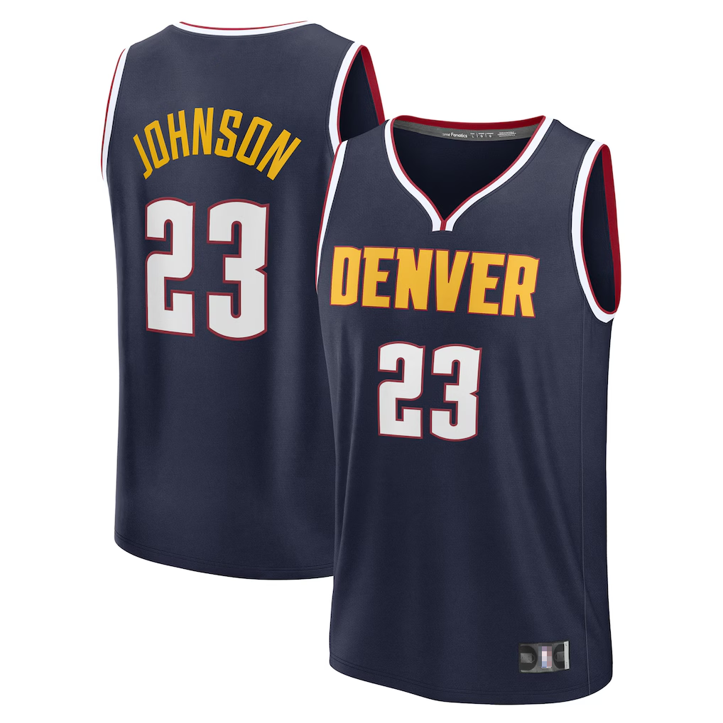 Kooe D.Nuggets #23 Cameron Johnson Navy Fast Break Replica Jerseys - Icon Edition