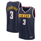 Kooe D.Nuggets #3 Julian Strawther Navy Fast Break Replica Player Jerseys - Icon Edition
