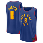 Kooe D.Nuggets #8 Peyton Watson Blue Fast Break Replica Player Jerseys - Statement Edition