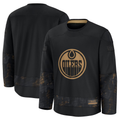 Kooe E.Oilers Black 2024 Military Appreciation Practice Jerseys