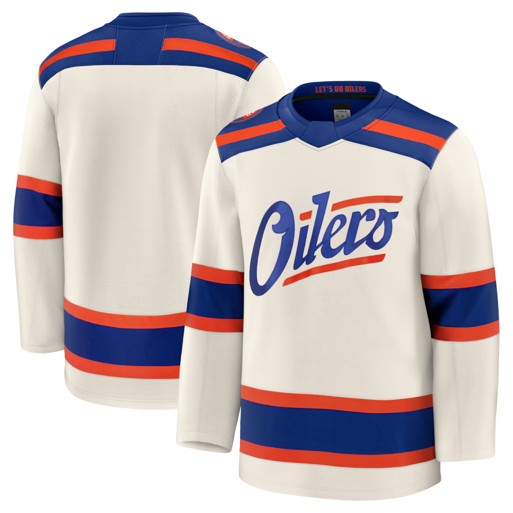Kooe E.Oilers Light Beige Alternate Premium Jerseys