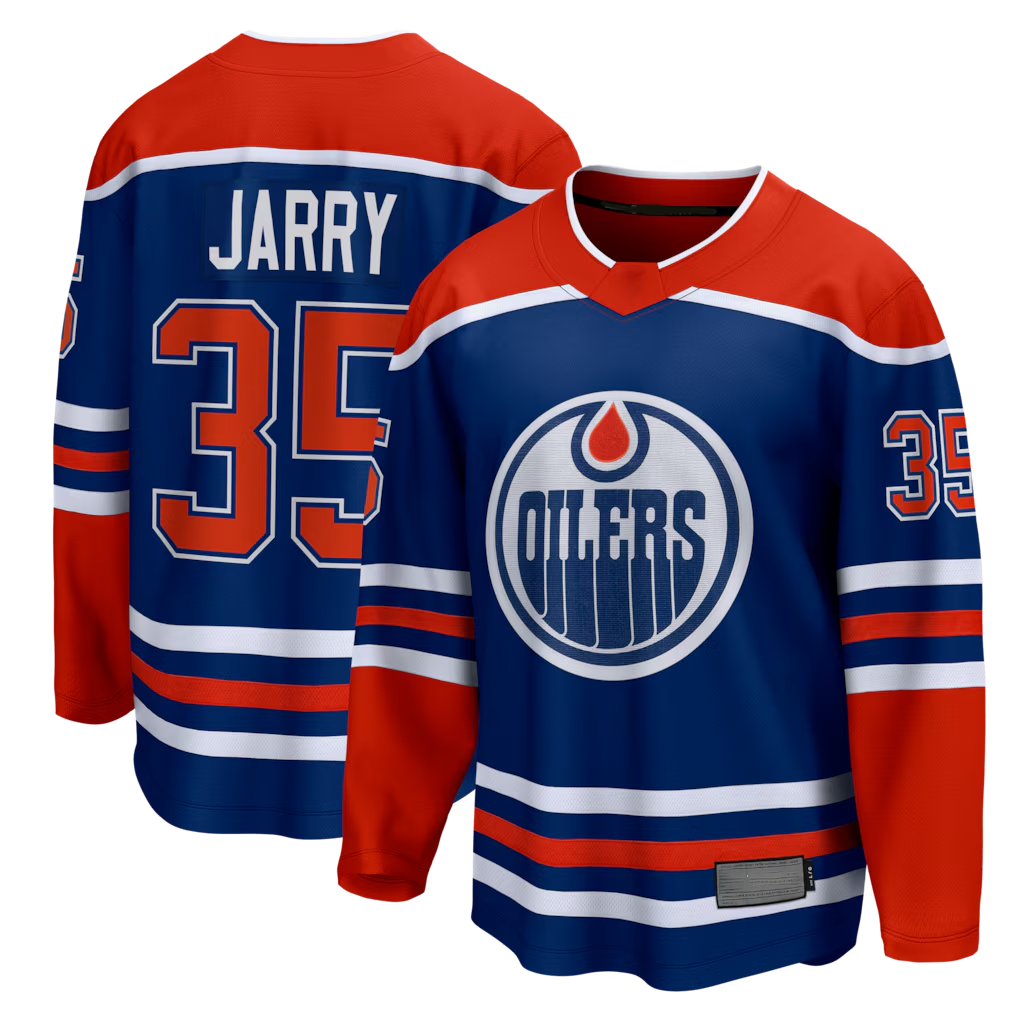 Kooe E.Oilers #35 Tristan Jarry Royal Home Premier Breakaway Player Jerseys