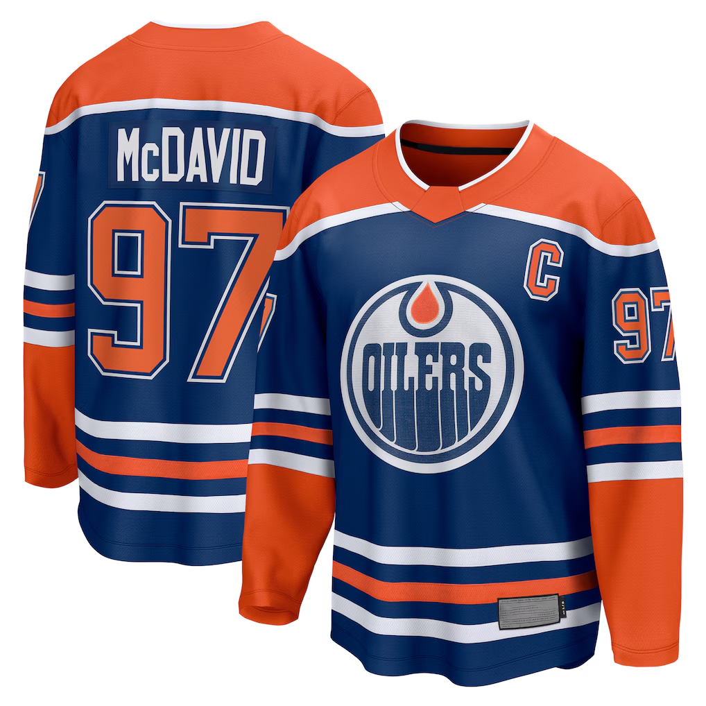 Kooe E.Oilers #97 Connor McDavid Royal Home Breakaway Jerseys