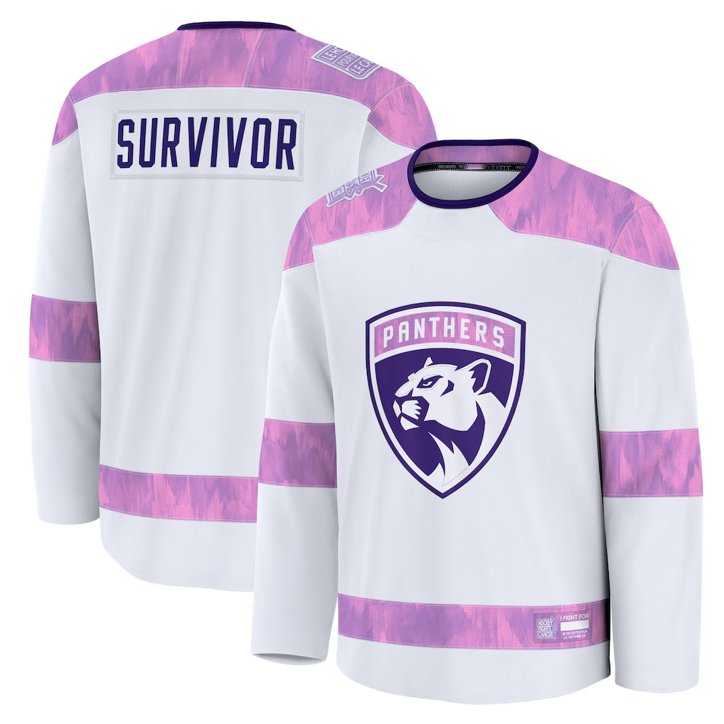 Kooe F.Panthers White Hockey Fights Cancer Survivor Practice Jerseys