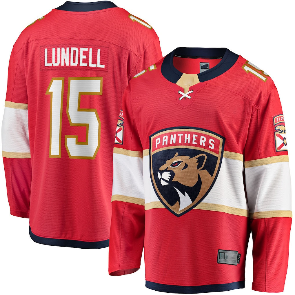 Kooe F.Panthers F.Panthers #15 Anton Lundell Red Home Breakaway Player Jerseys