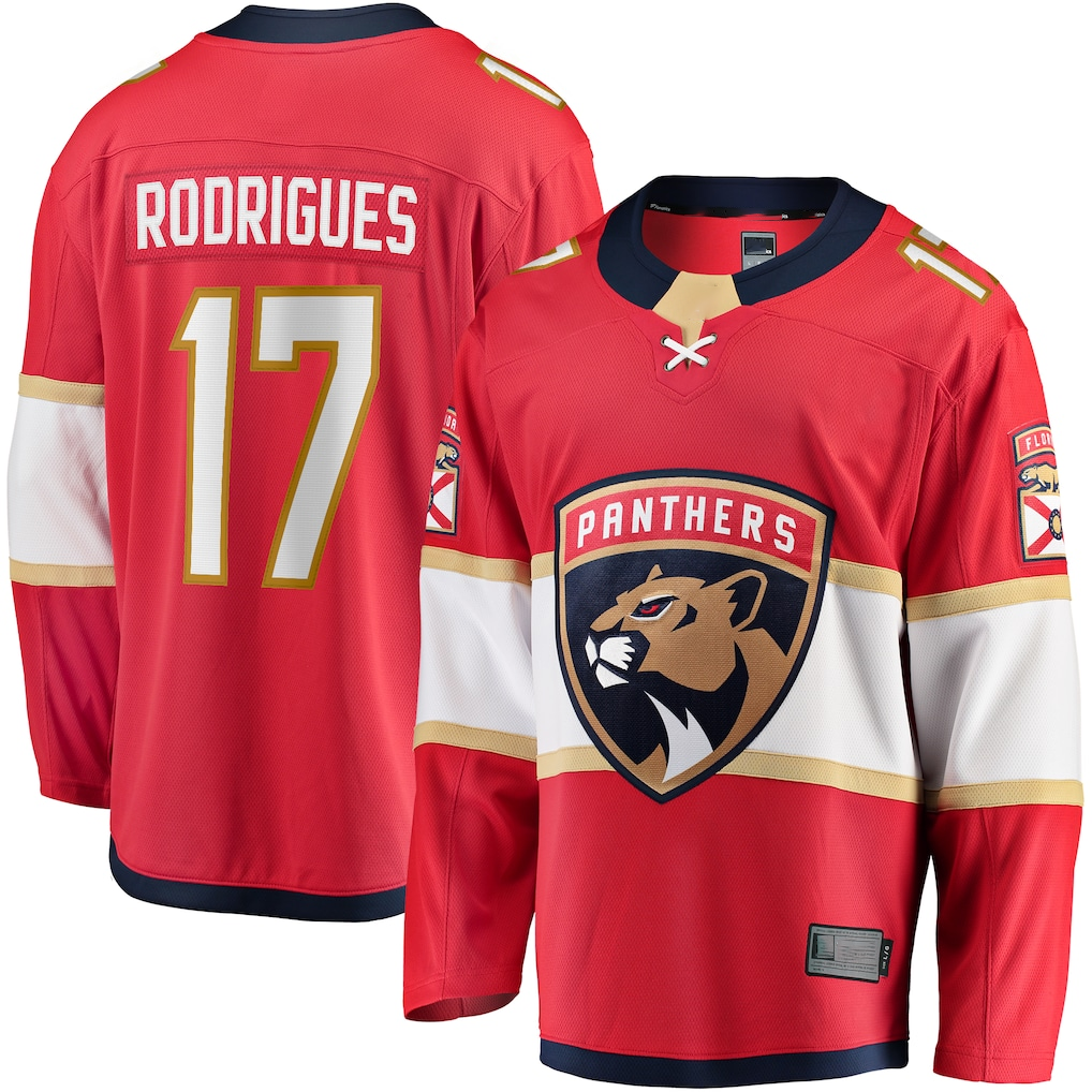 Kooe F.Panthers #17 Evan Rodrigues Red Home Breakaway Jerseys