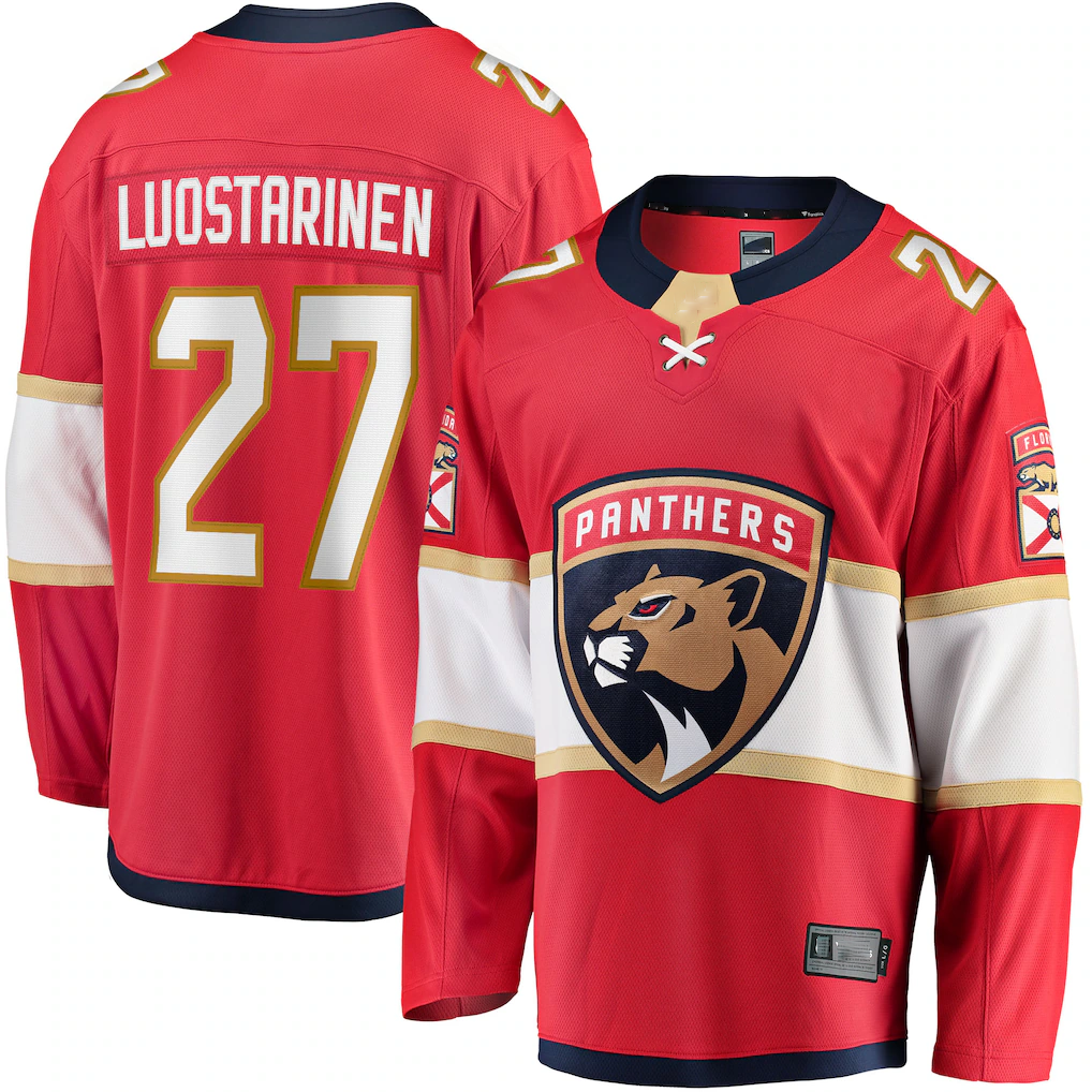 Kooe F.Panthers #27 Eetu Luostarinen Red Home Breakaway Player Jerseys