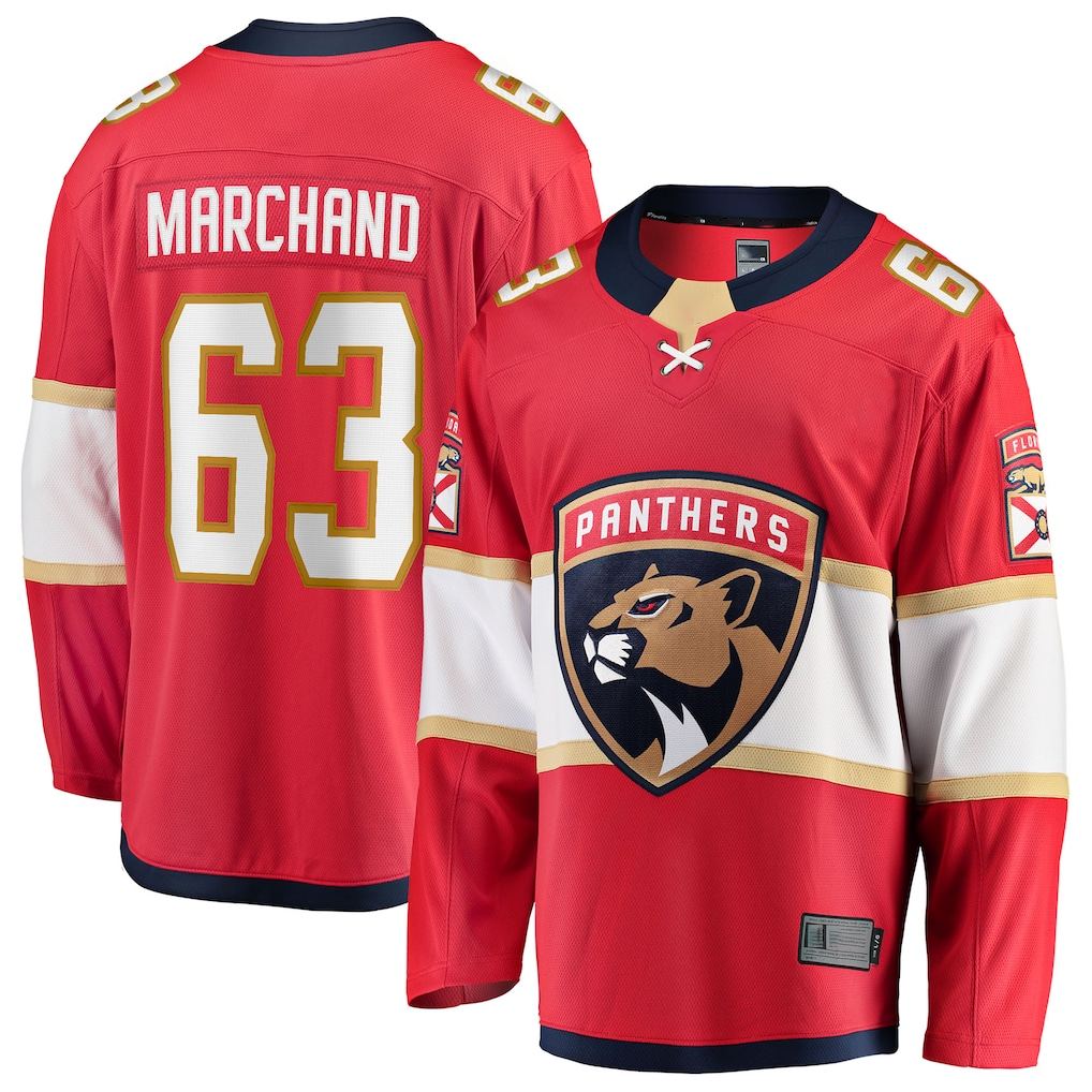 Kooe F.Panthers #63 Brad Marchand Red Home Breakaway Jerseys