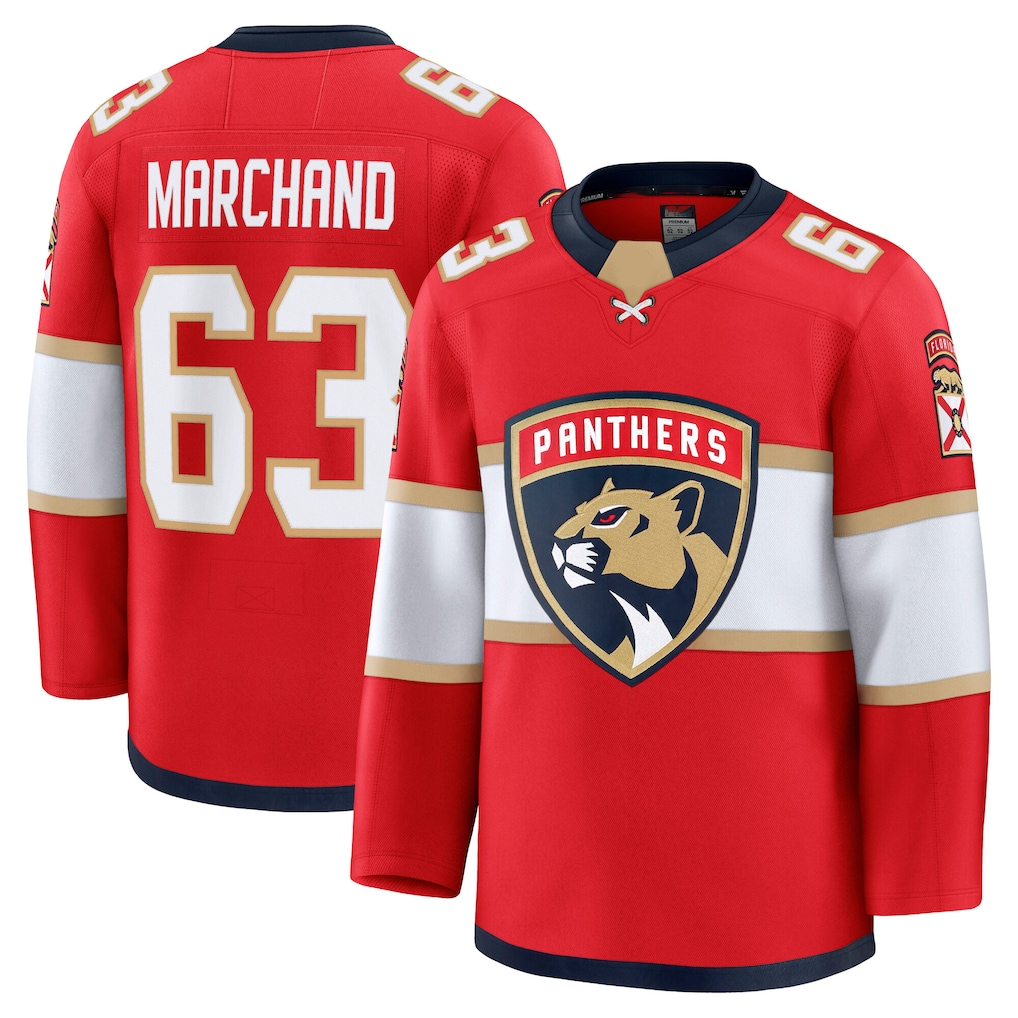 Kooe F.Panthers #63 Brad Marchand Red Home Premium Jerseys