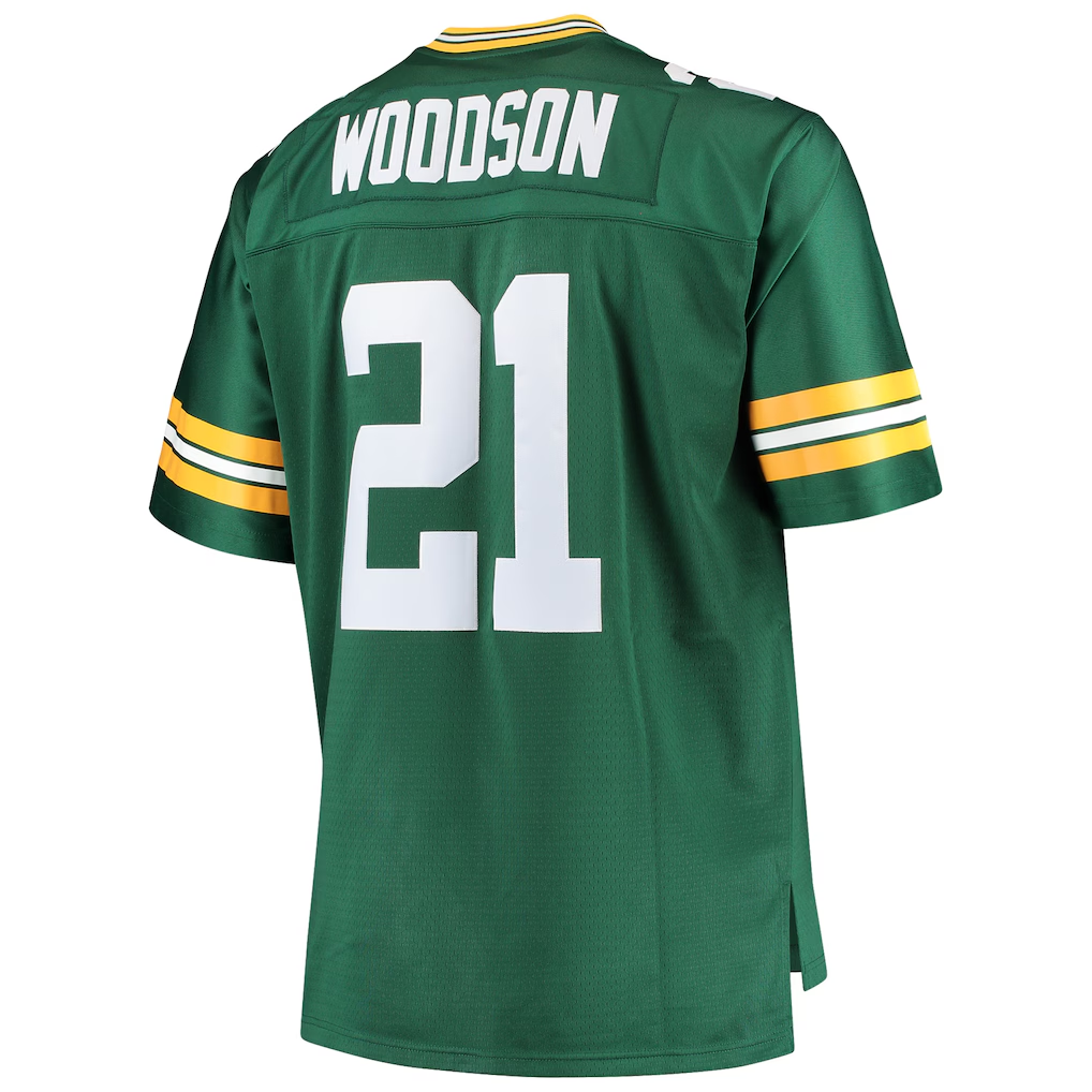 Kooe GB.Packers #21 Charles Woodson Mitchell & Ness Green Big & Tall 2010 Retired Player Replica Stitched Puhic Jersey