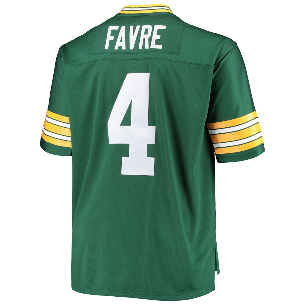 Kooe GB.Packers #4 Brett Favre Mitchell & Ness Green Big & Tall 1996 Retired Player Replica Stitched Puhic Jersey