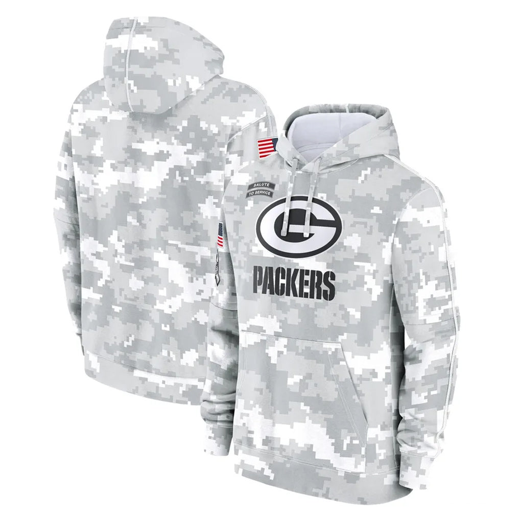 Kooe GB.Packers Arctic Camo Salute to Service Hoodies Limited Game Blank Player Stitched Jerseys