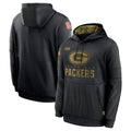 Kooe GB.Packers Black Salute to Service Hoodies Limited Game Blank Player Stitched Jerseys