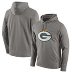 Kooe GB.Packers Gray Circuit Logo Pullover Hoodies Limited Game Blank Player Stitched Jerseys