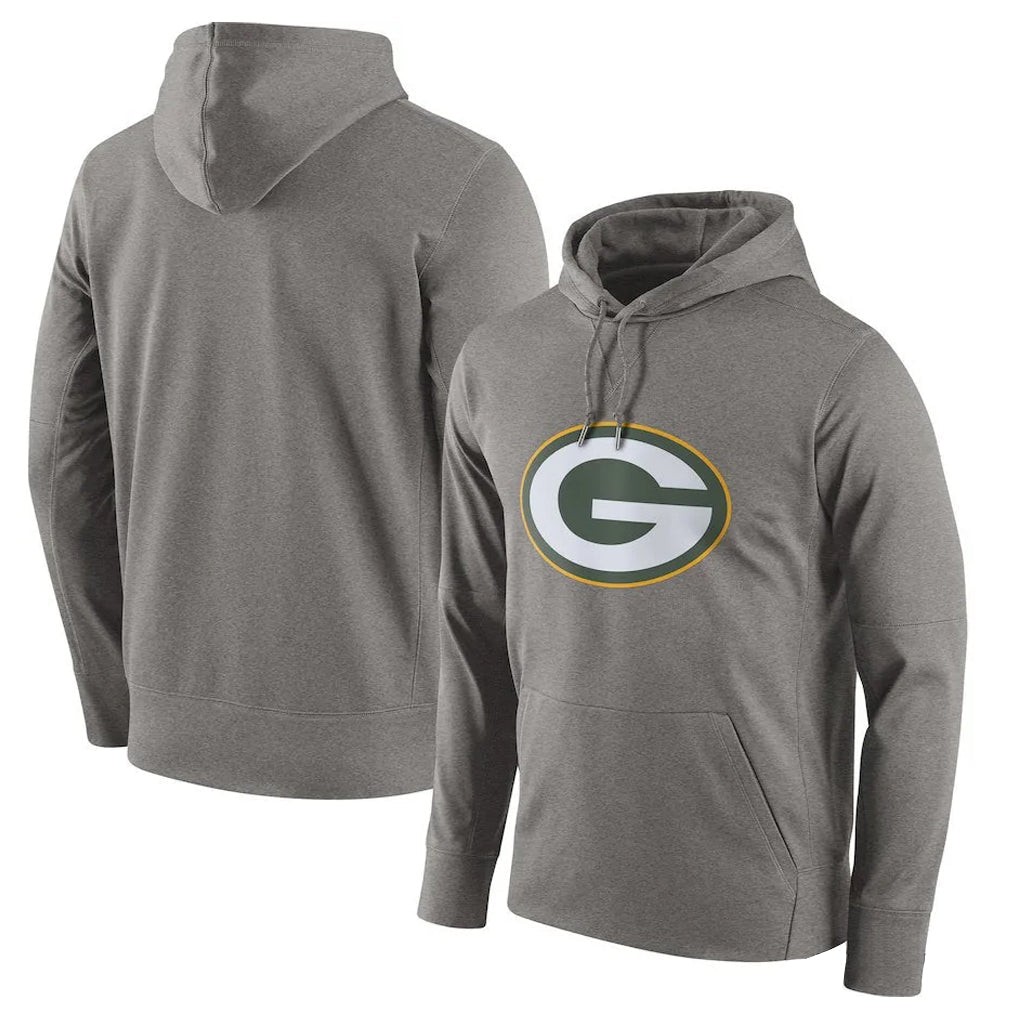 Kooe GB.Packers Gray Circuit Logo Pullover Hoodies Limited Game Blank Player Stitched Jerseys