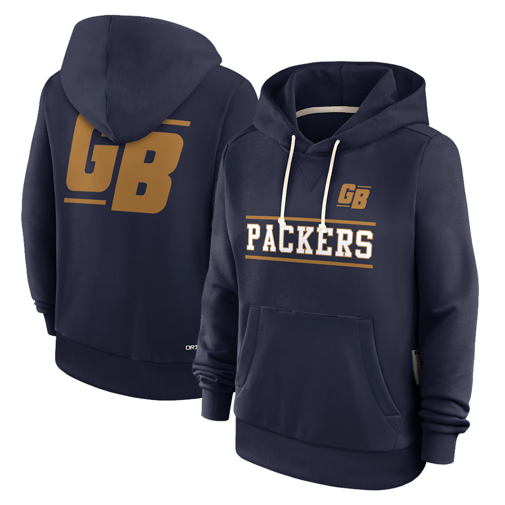 Kooe GB.Packers Navy The 1923 Classic Pullover Hoodies Limited Game Blank Player Stitched Jerseys