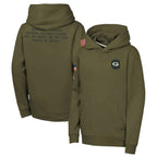 Kooe GB.Packers Olive Salute to Service Pullover Hoodies Limited Blank Player Stitched Jerseys