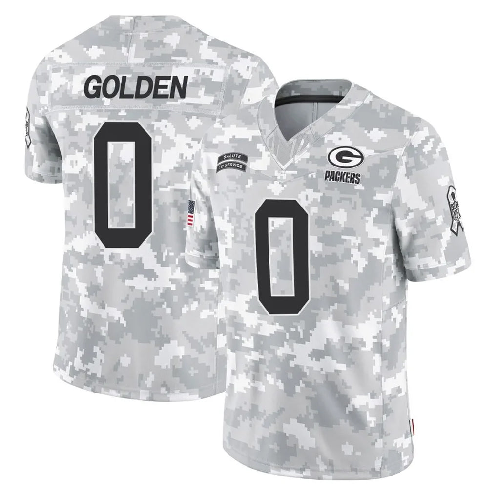 Kooe GB.Packers #0 Matthew Golden Player Arctic Camo Salute To Service Limited Stitched Jerseys