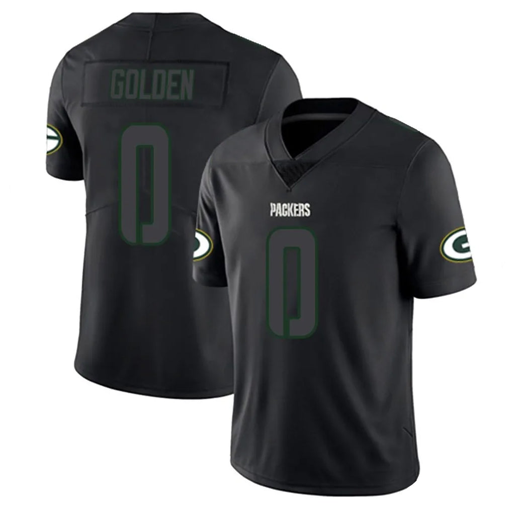 Kooe GB.Packers #0 Matthew Golden Player Black Impact Limited Home Game Stitched Jerseys