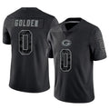 Kooe GB.Packers #0 Matthew Golden Player Black Reflective Limited Home Game Stitched Jerseys