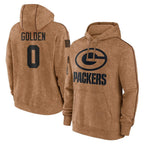 Kooe GB.Packers #0 Matthew Golden Player Brown Salute to Service Hoodies Limited Game Stitched Jerseys