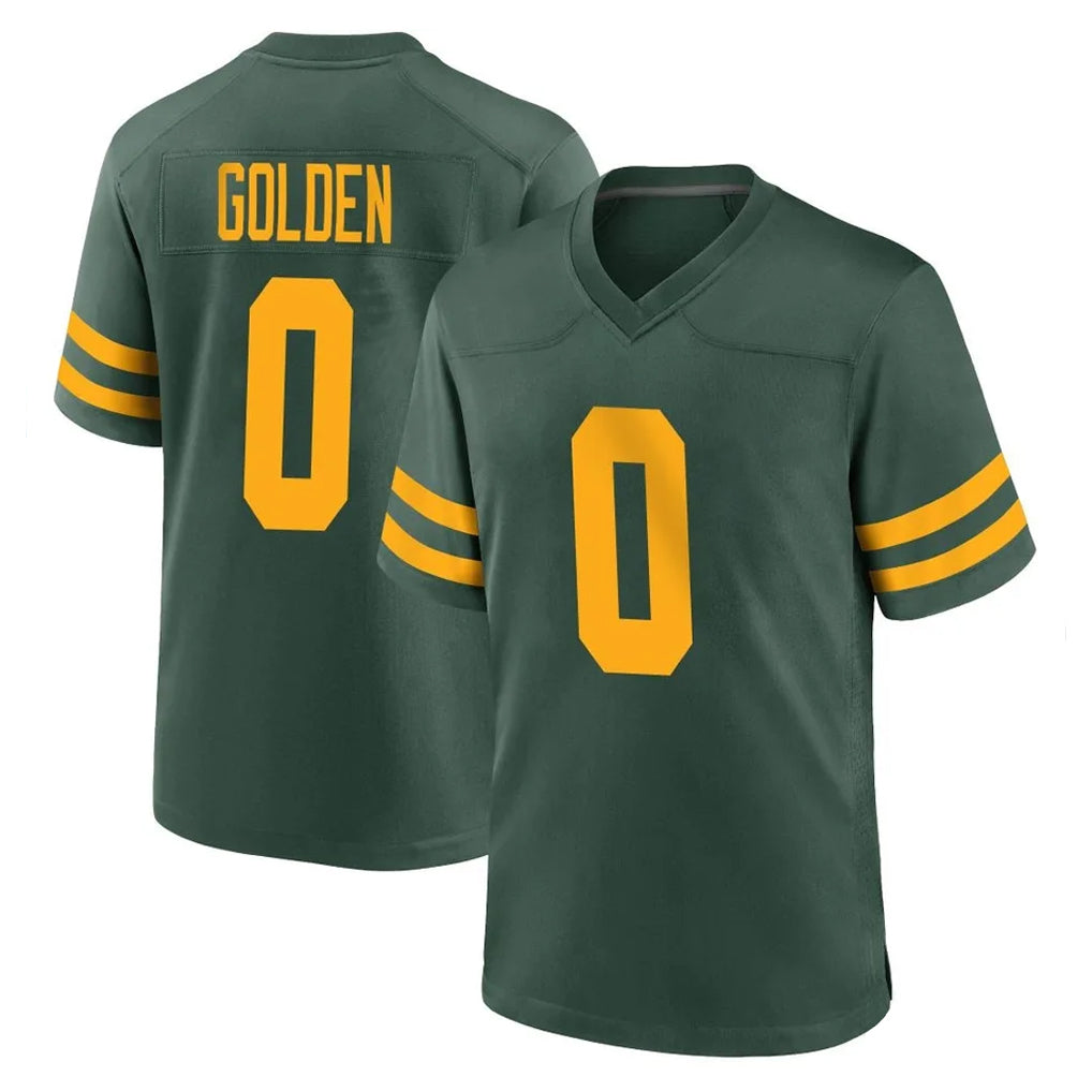 Kooe GB.Packers #0 Matthew Golden Player Green Alternate Home Game Stitched Jerseys