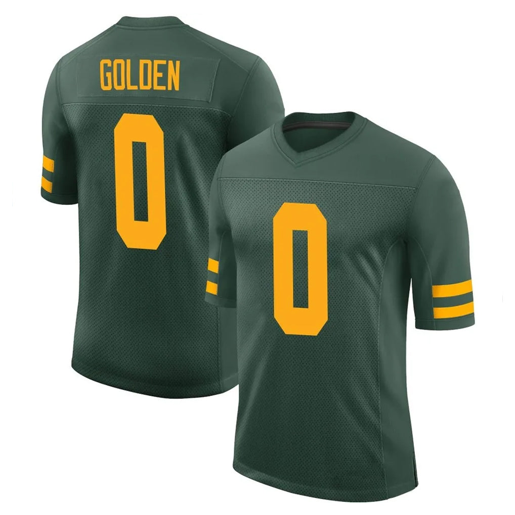Kooe GB.Packers #0 Matthew Golden Player Green Alternate Vapor Home Game Stitched Jerseys