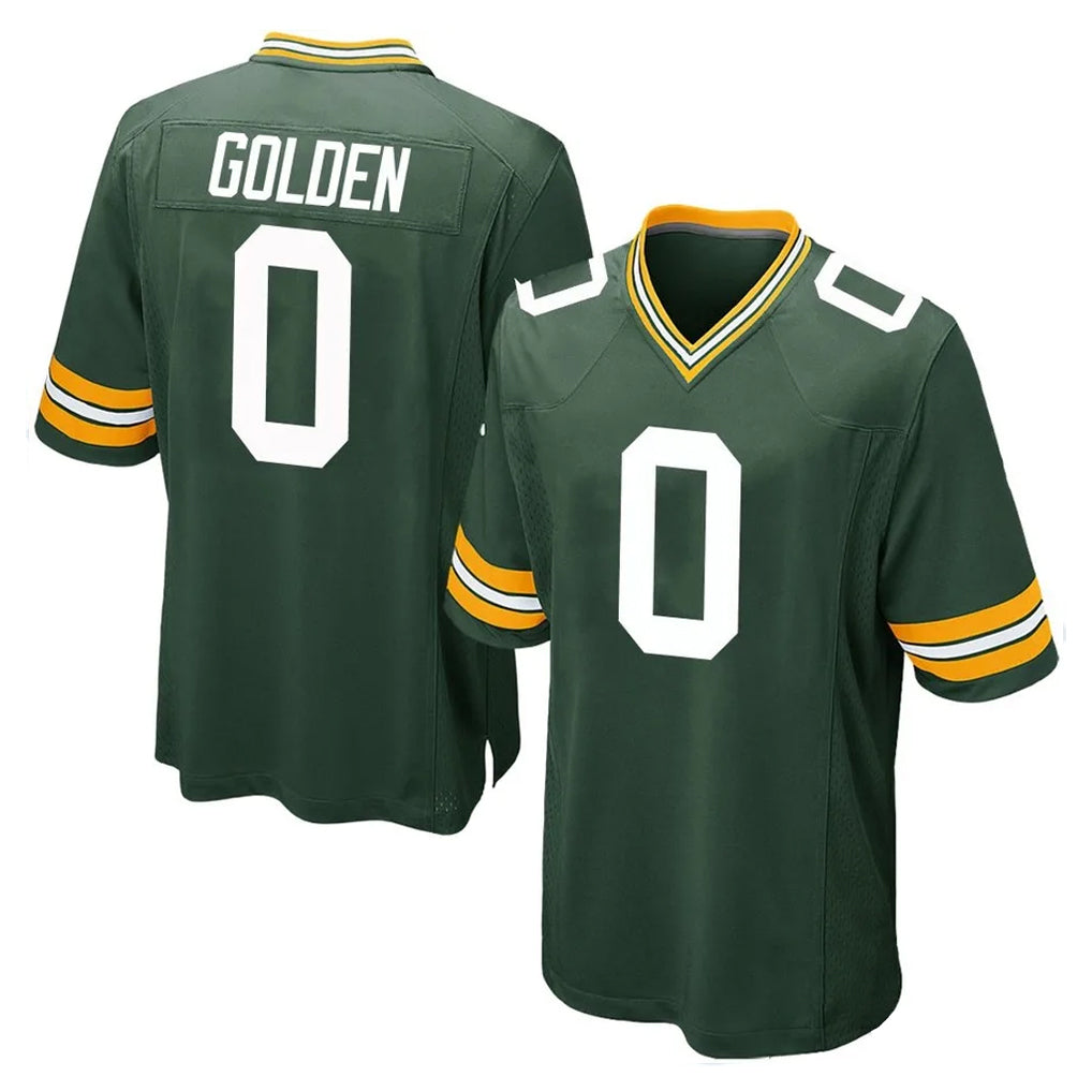 Kooe GB.Packers #0 Matthew Golden Player Green Home Game Stitched Jerseys