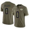 Kooe GB.Packers #0 Matthew Golden Player Olive Salute To Service Limited Stitched Jerseys