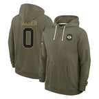 Kooe GB.Packers #0 Matthew Golden Player Olive Salute to Service Pullover Hoodies Limited Stitched Jerseys