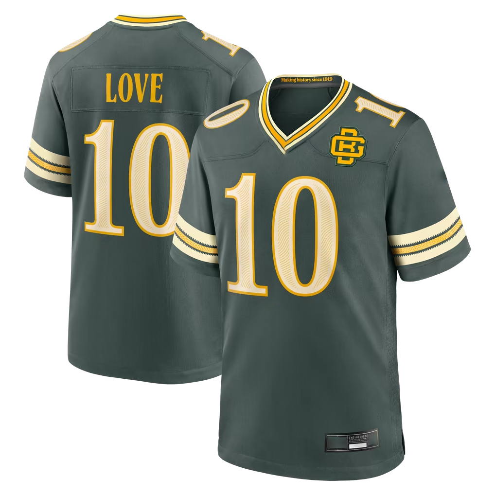 Kooe GB.Packers #10 Jordan Love Green 2026 Rivalries Collection Game Stitched Jerseys