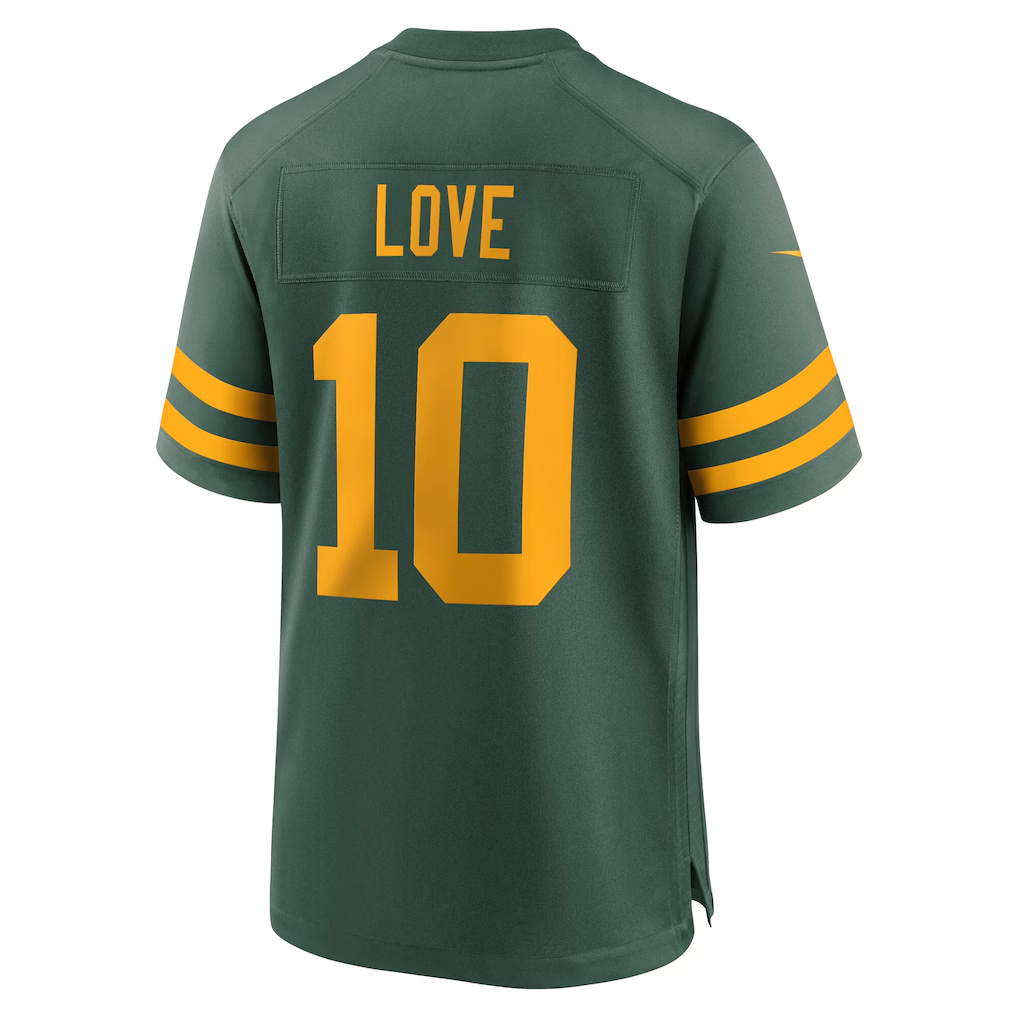 Kooe GB.Packers #10 Jordan Love Green Alternate Game Stitched Jerseys